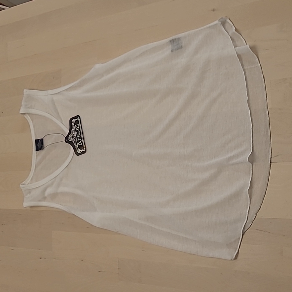 NWT Angie Sheer White Tank Top